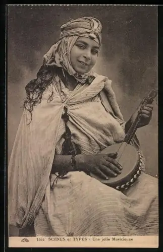 AK Une jolie Musicienne, Nordafrikanische Musikerin