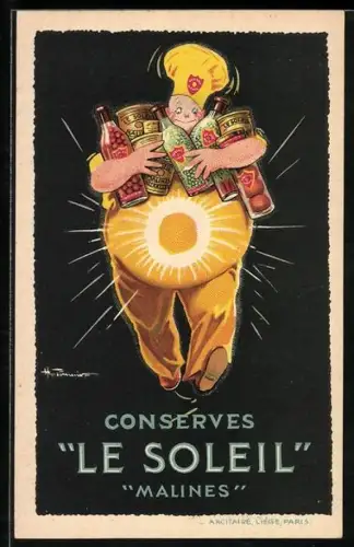 Künstler-AK Konserven-Reklame, Concerves Le Soleil Malines
