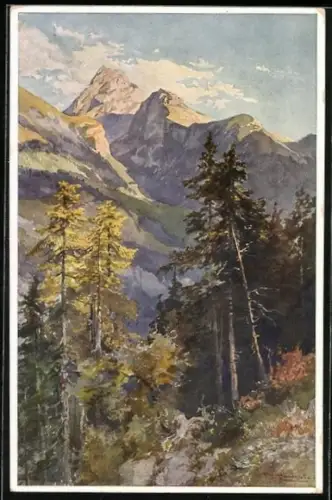 Künstler-AK Edward Theodore Compton: Kahlersberg, Ortsansicht von der Herrenroint