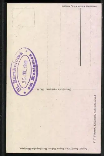 Künstler-AK Edward Theodore Compton: Partie am Königssee, Falkensteinwand