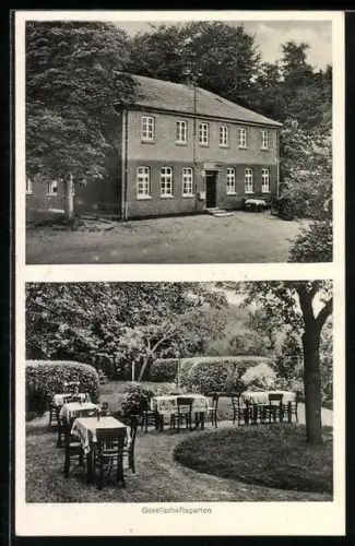 AK Kettenburg über Visselhövede, Gasthaus von Heinrich Ebbers, Ansicht vom Gesellschaftsgarten