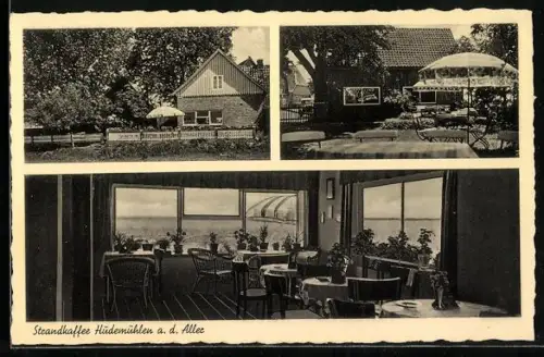 AK Hudemühlen a. d. Aller, Gasthaus Schultze, Aussen- u. Innenansicht