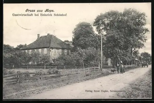 AK Hope / Lindwedel, Gastwirtschaft bei Heinrich Schünhof