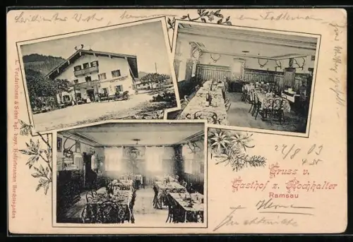 AK Ramsau / Berchtesgaden, Gasthof z. Hochkalter mit Innenansichten