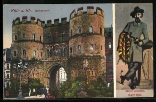 AK Köln am Rhein, Kölner Originale, Maler Block