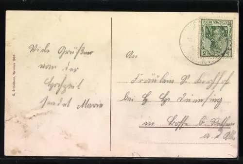 AK Kirchboitzen, Ortspartie mit Kirche