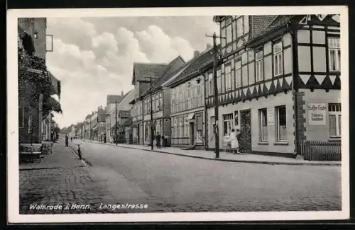 AK Walsrode, Langestrasse am Cafe Trube