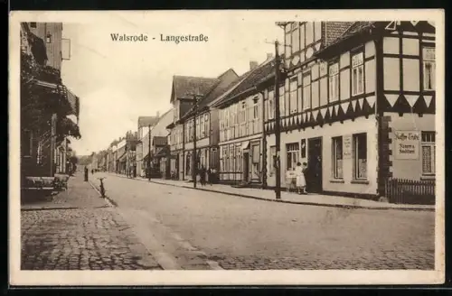 AK Walsrode, Langestrasse mit Kaffee Trube