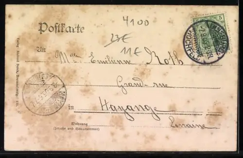 AK Duisburg, Kaiser Wilhelmstrasse mit stattlichen Anwesen