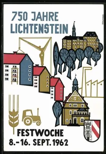AK Lichtenstein / Sa., 750 Jahre Festwoche 8. - 16. Sept. 1962, Volksfest