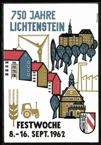 AK Lichtenstein / Sa., 750 Jahre Festwoche 8. - 16. Sept. 1962, Volksfest