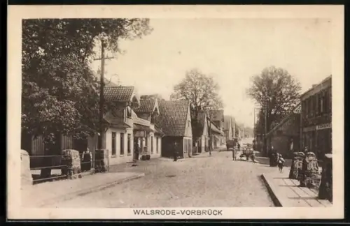 AK Walsrode-Vorbrück, Strassenpartie mit kleinen Häuschen