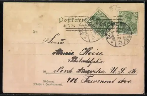 Lithographie Berlin-Tegel, Schloss-Restaurant von G. Triller, Denkmal der Familie Humbold