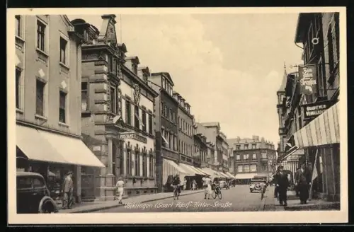 AK Völklingen, Strasse mit Postamt