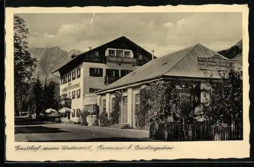AK Ramsau / Berchtesgaden, Partie am Gasthof zum Unterwirt