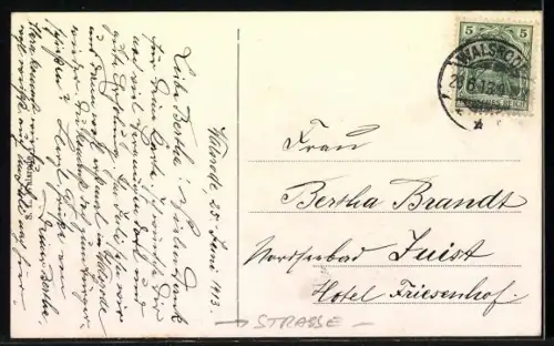 AK Walsrode, Strasse hinter der Kirche, Blick auf das Kirchengebäude