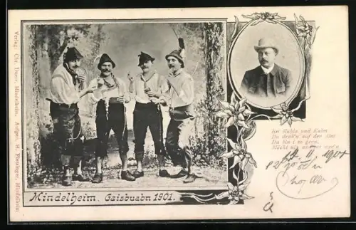 AK Mindelheim, Fastnacht 1901, Turn-Verein Mindelheim, Gaisbuabn