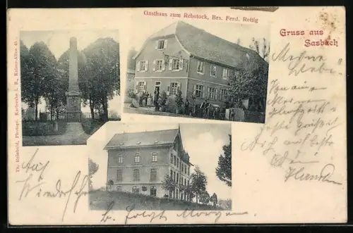 AK Sasbach / Baden, Gasthaus zum Rebstock, Bes. Ferd. Rettig