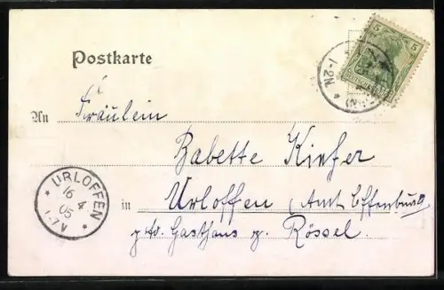 AK Lauf b. Achern, Gasthaus zum Rössel und Burg Neuwindeck