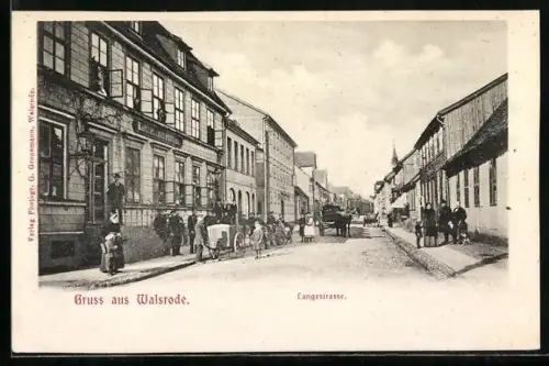 AK Walsrode, Langestrasse mit Kaiserlichem Postamt