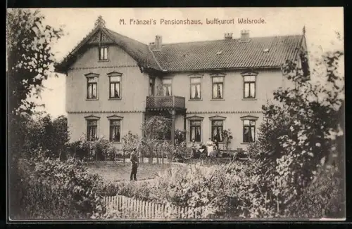 AK Walsrode, Hotel M. Fränzel`s Pensionshaus mit Garten