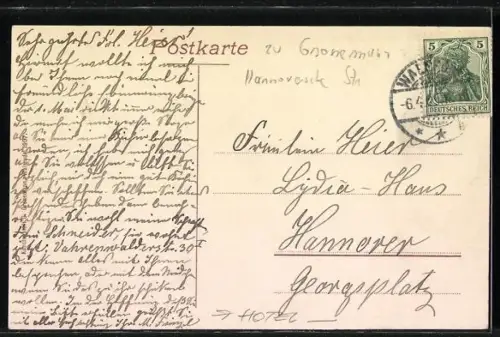 AK Walsrode, Hotel M. Fränzel`s Pensionshaus mit Garten