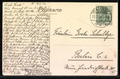 AK Walsrode, Postamt und Geschäfte auf der Langestrasse