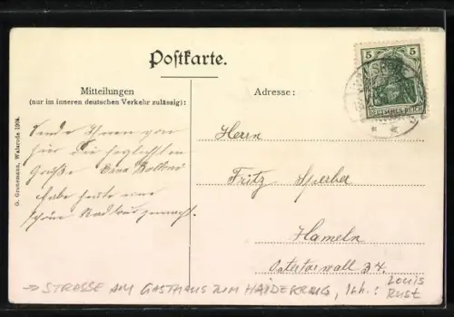 AK Walsrode, Strasse am Gasthaus zum Heidekrug, Inh. Louis Rust