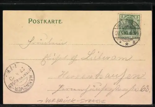 AK Walsrode-Vorbrück, Vorbrück-Strasse mit Passanten