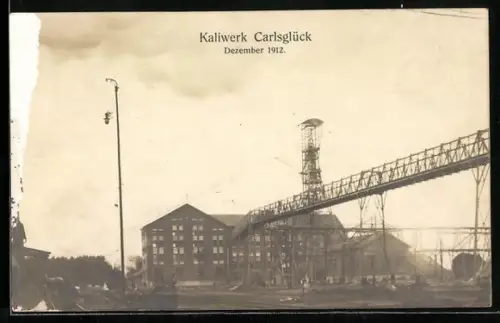 AK Hülsen /Aller, Kaliwerk Carlsglück Dezember 1912