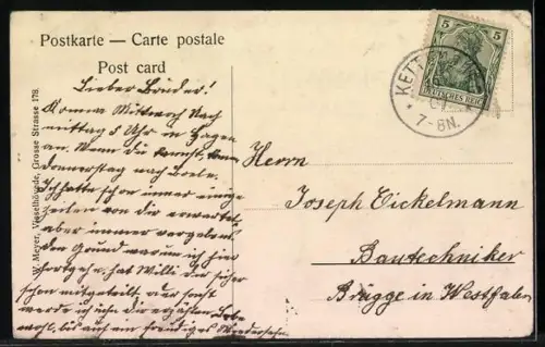 AK Kettenburg /Hannover, Gasthaus u. Postagentur H. Bremer, Forsthaus Vorholz