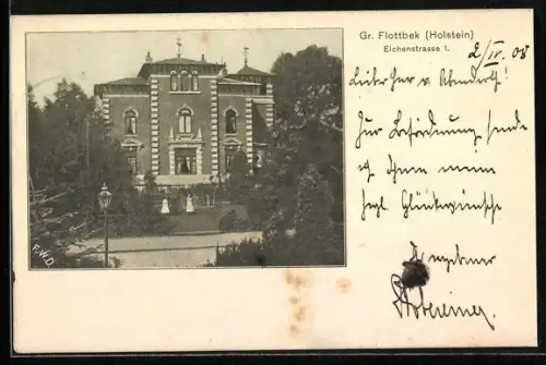 AK Hamburg-Flottbek, Haus in der Eichenstrasse 1