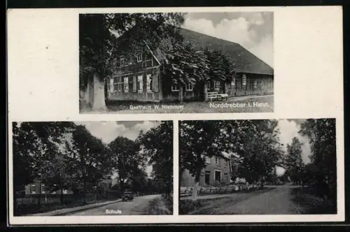 AK Norddrebber, Gasthaus W. Niemeyer, Schule