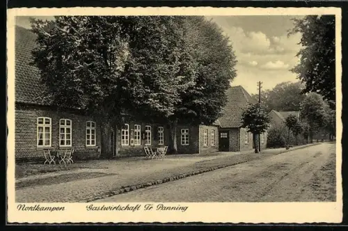 AK Nordkampen, Gasthaus Fr. Panning von der Strasse aus