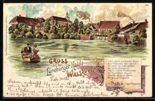Lithographie Walsrode /Lüneburger Heide, Partie a. d. Böhme