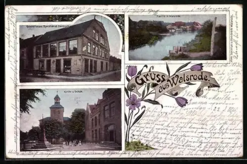 AK Walsrode, Geschäft Speckhan & Hambrock, Kirche und Schule