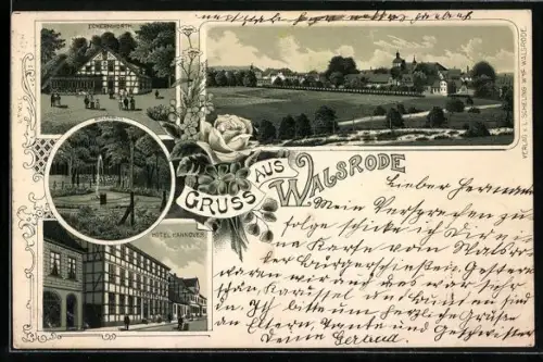 Lithographie Walsrode, Hotel Hannover, Gasthaus Eckernworth