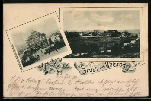 AK Walsrode, Bahnhofs-Hotel, Ortspanorama