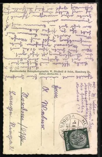 AK Hülsen /Aller, Bäckerei u. Konditorei von Gust. Bösenberg, Motorsportschule Nordsee, 