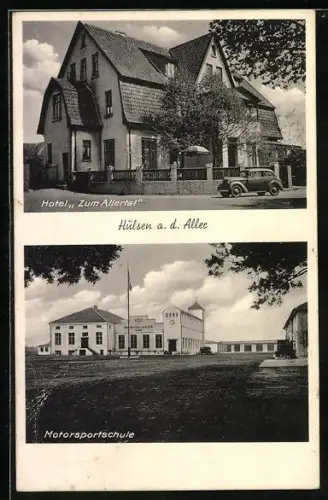 AK Hülsen a. d. Aller, Hotel zum Adler, Motorsportschule