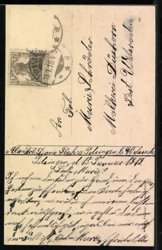 AK Idsingen, Gasthaus von Hermann Rieckers, Kreuzung im Ort