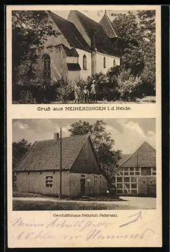 AK Meinerdingen, Geschäftshaus H. Petersen, Kirche