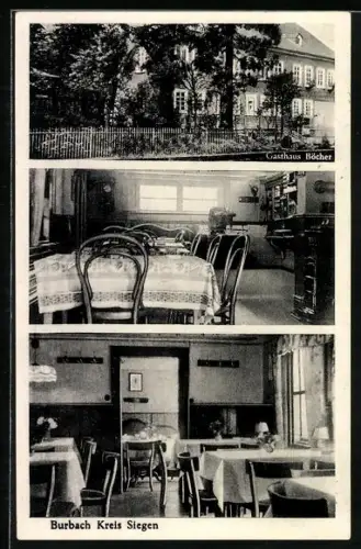 AK Burbach /Siegen, Gasthaus u. Hote zum hohen Westerwald, Inh. Geschw. Böcher