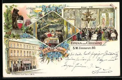 Lithographie Berlin, Clausing, Inh.: Max Sturm, Zimmerstrasse 80