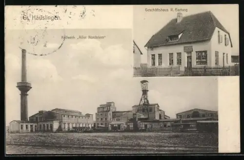 AK Gr. Häuslingen, Geschäft von R. Hartung, Kaliwerk Aller Nordstern