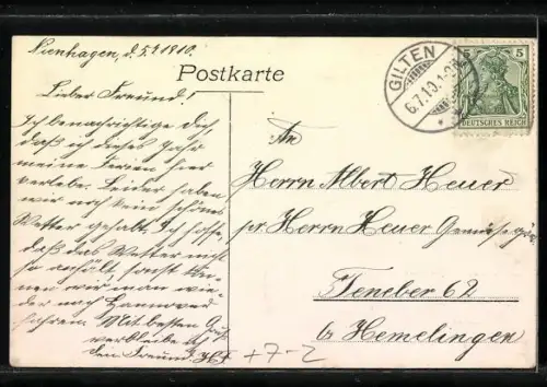 AK Nienhagen bei Gilten, Gasthaus von Herm. Duensing und Bohrturm