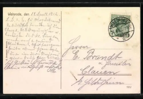 AK Walsrode, Gasthof C. Bellmer und Kaiserliches Postamt