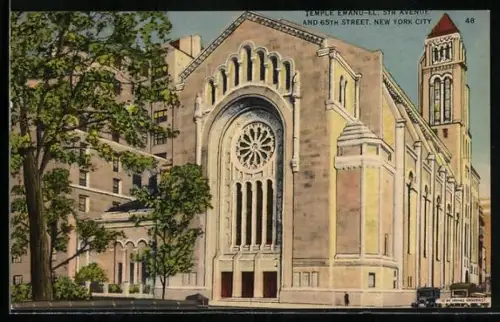 AK New York, NY, Temple Emanu-El, 5th Avenue, Synagoge