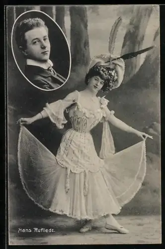 AK Frau bittet zum Tanz, Portrait eines jungen Mannes