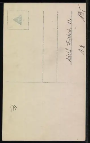 AK Grossherzog Adolf Friedrich VI. von Mecklenburg-Strelitz in Uniform mit Schirmmütze